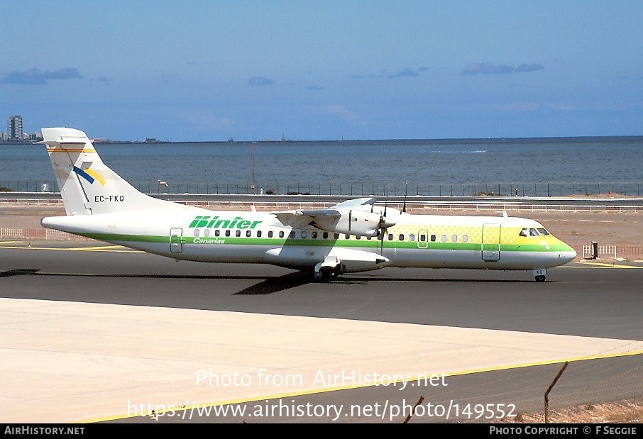 Aircraft Photo of EC-FKQ | ATR ATR-72-201 | Binter Canarias | AirHistory.net #149552