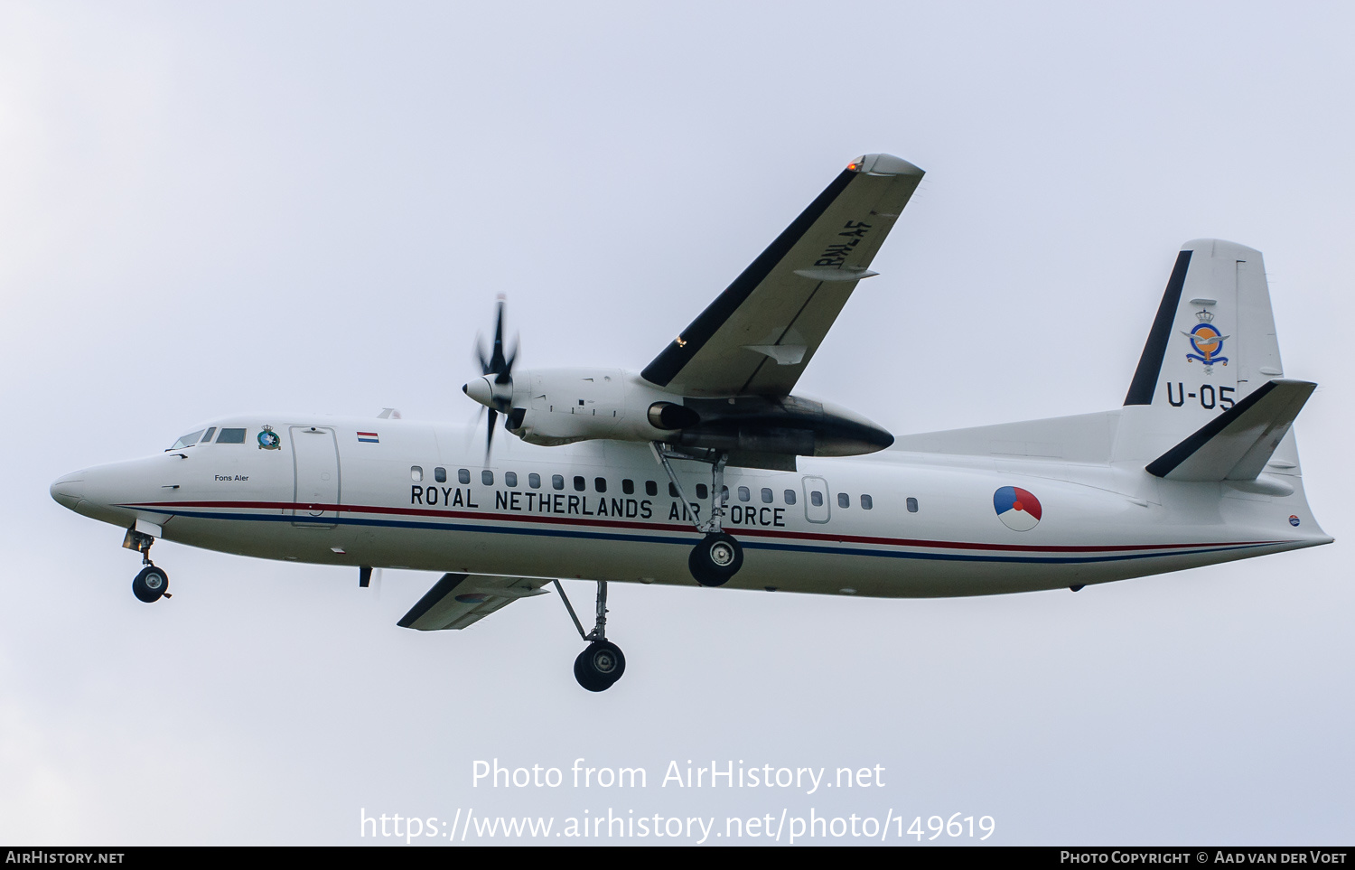 Aircraft Photo of U-05 | Fokker 50 | Netherlands - Air Force | AirHistory.net #149619