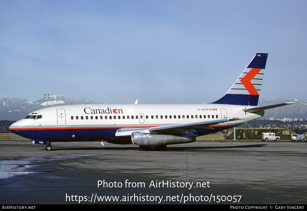 Aircraft Photo of C-GTPW | Boeing 737-275/Adv | Canadian Airlines | AirHistory.net #150057