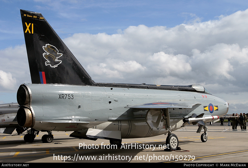 Aircraft Photo of XR753 | English Electric Lightning F6 | UK - Air Force | AirHistory.net #150279