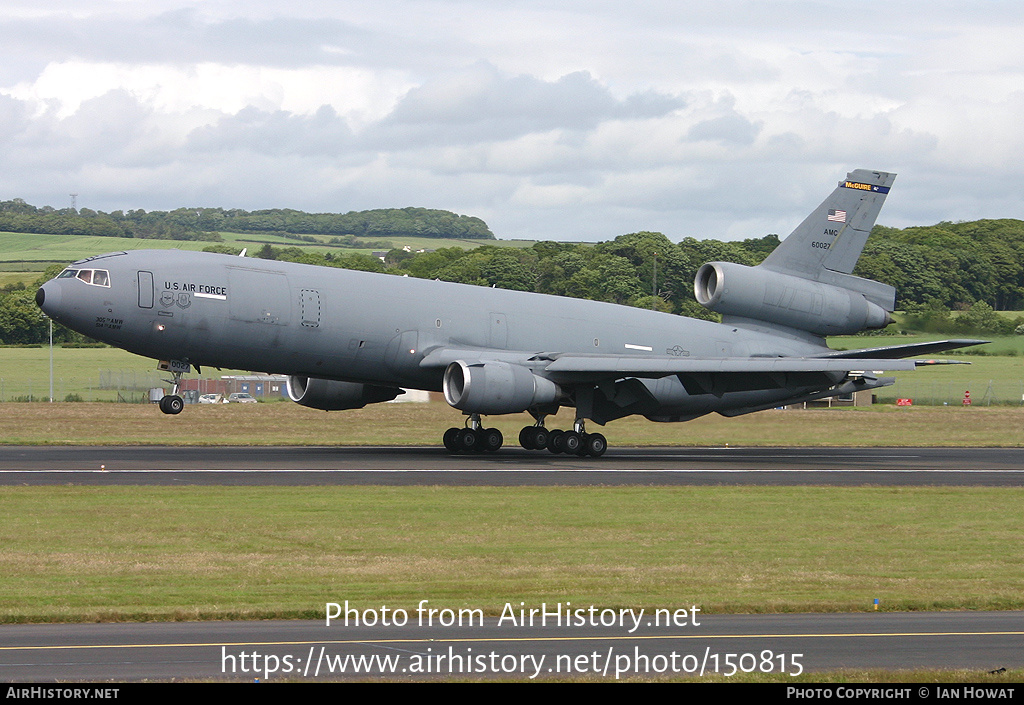 Aircraft Photo of 86-0027 / 60027 | McDonnell Douglas KC-10A Extender (DC-10-30CF) | USA - Air Force | AirHistory.net #150815