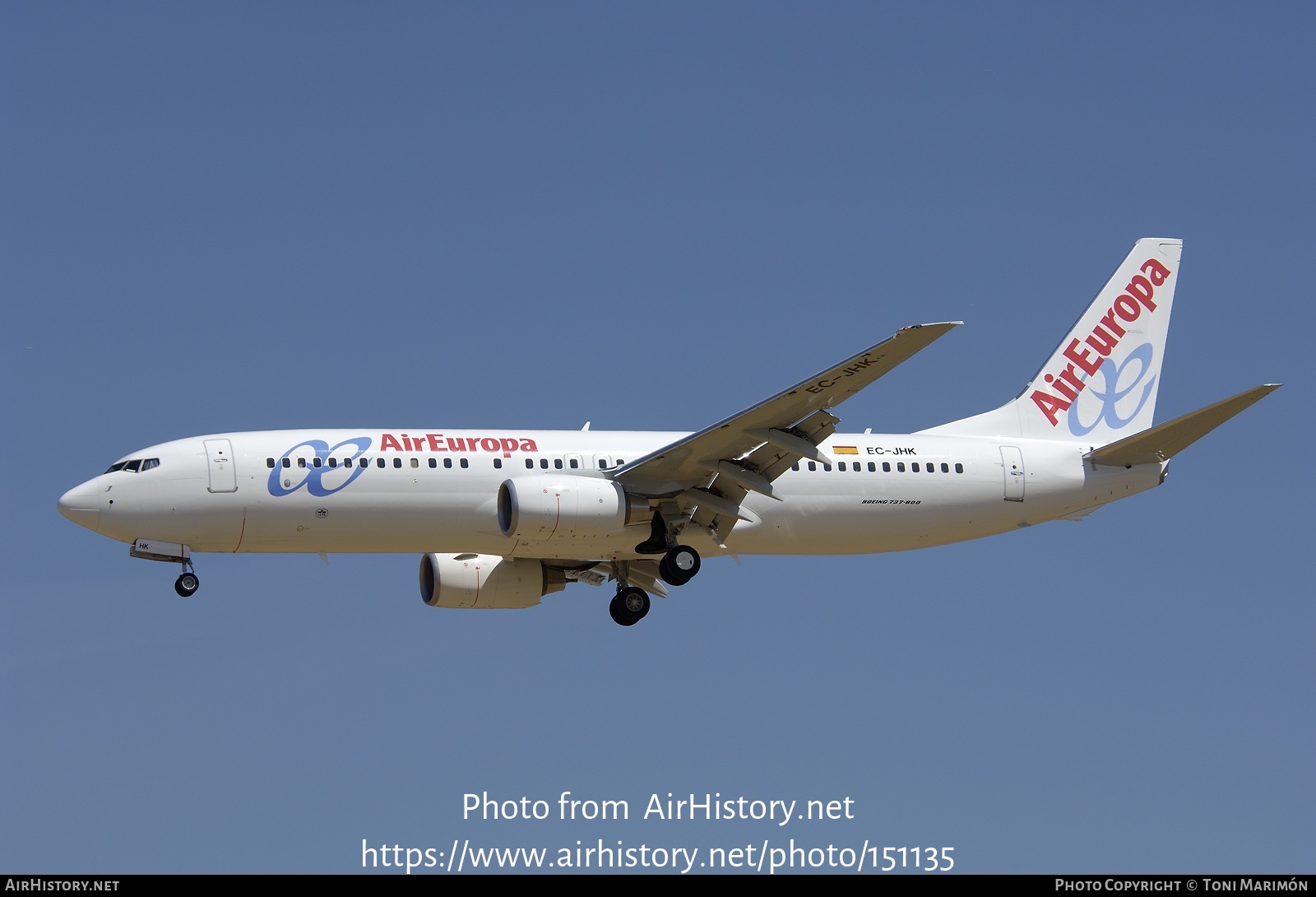 Aircraft Photo of EC-JHK | Boeing 737-85P | Air Europa | AirHistory.net #151135