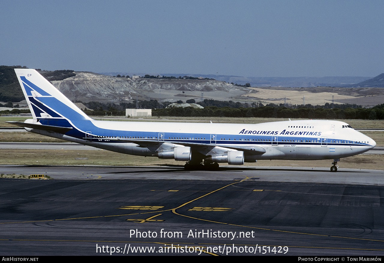 Aircraft Photo of LV-OEP | Boeing 747-287B | Aerolíneas Argentinas | AirHistory.net #151429