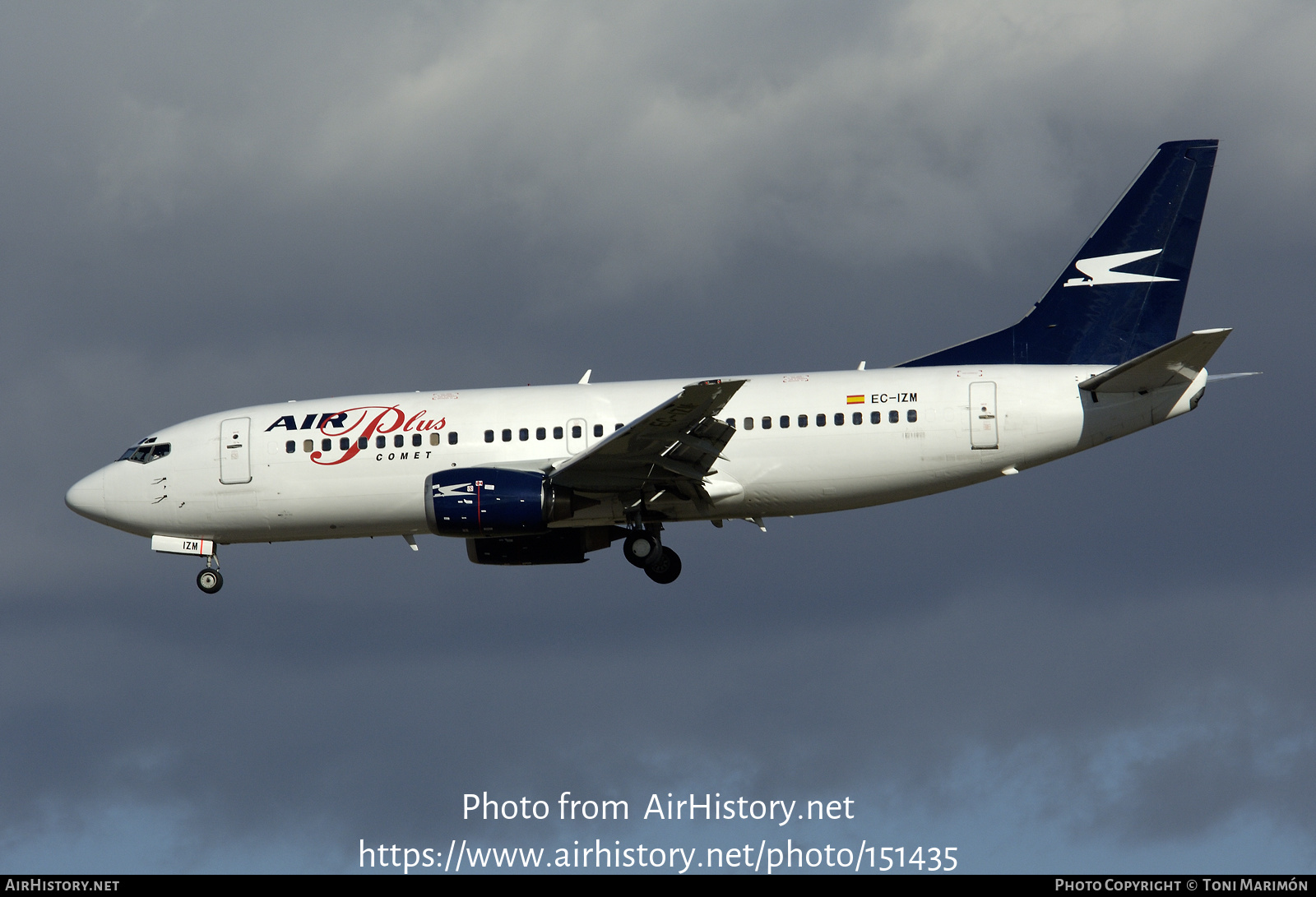 Aircraft Photo of EC-IZM | Boeing 737-33A | Air Plus Comet | AirHistory.net #151435