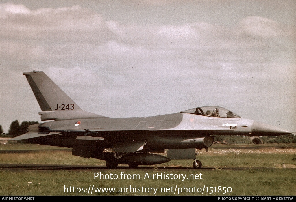 Aircraft Photo of J-243 | General Dynamics F-16A Fighting Falcon | Netherlands - Air Force | AirHistory.net #151850