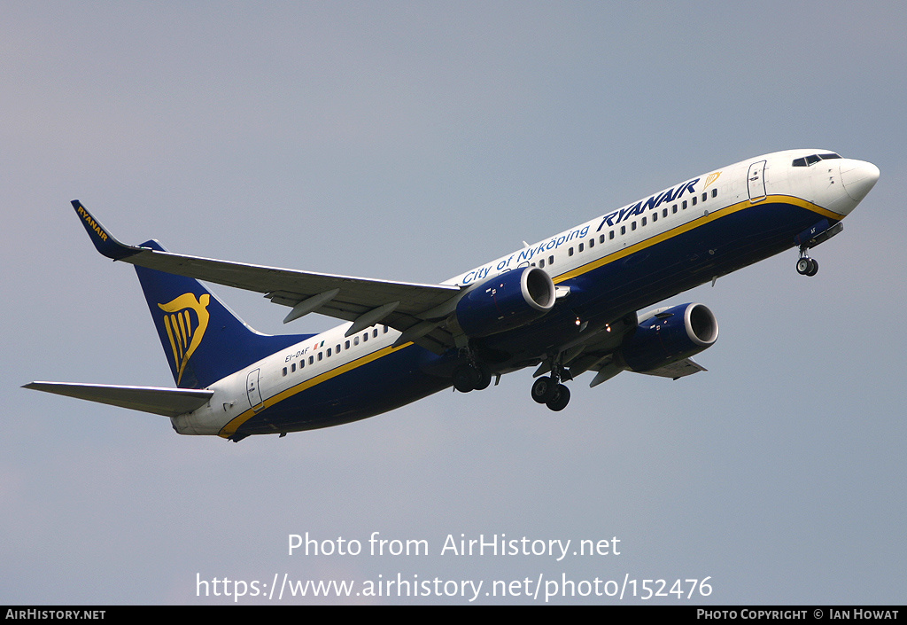 Aircraft Photo of EI-DAF | Boeing 737-8AS | Ryanair | AirHistory.net #152476