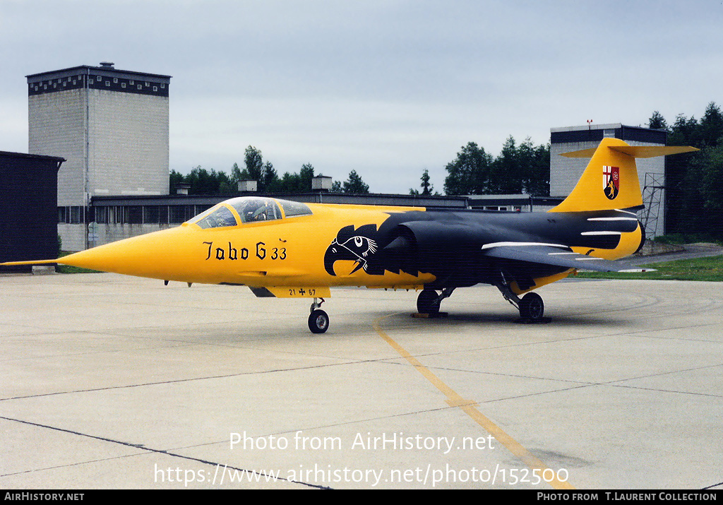 Aircraft Photo of 2167 | Lockheed F-104G Starfighter | Germany - Air Force | AirHistory.net #152500