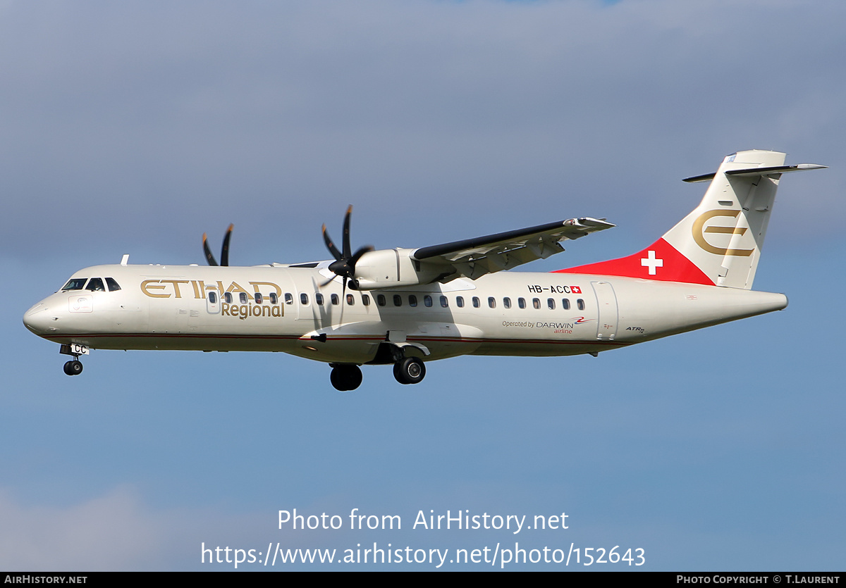 Aircraft Photo of HB-ACC | ATR ATR-72-500 (ATR-72-212A) | Etihad Regional | AirHistory.net #152643