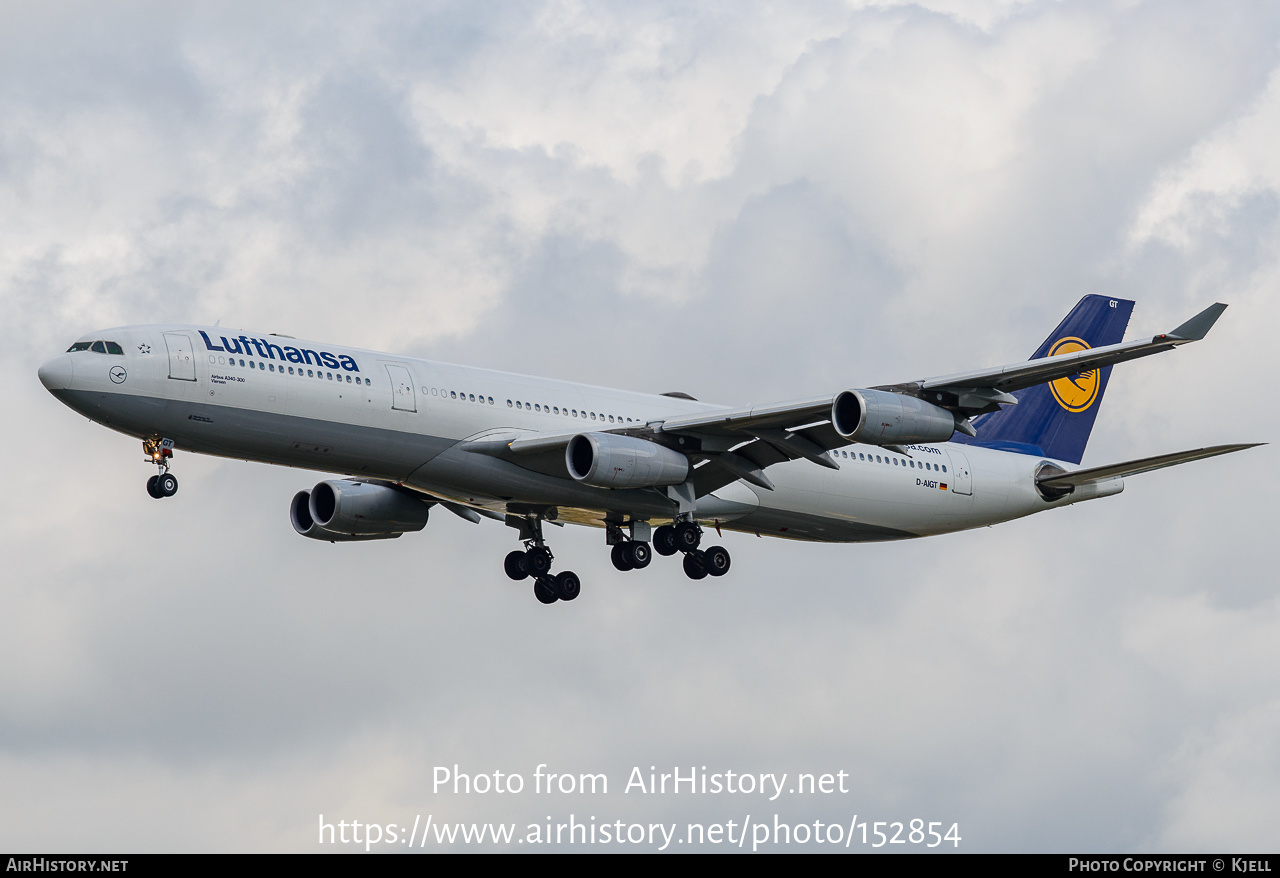 Aircraft Photo of D-AIGT | Airbus A340-313X | Lufthansa | AirHistory.net #152854