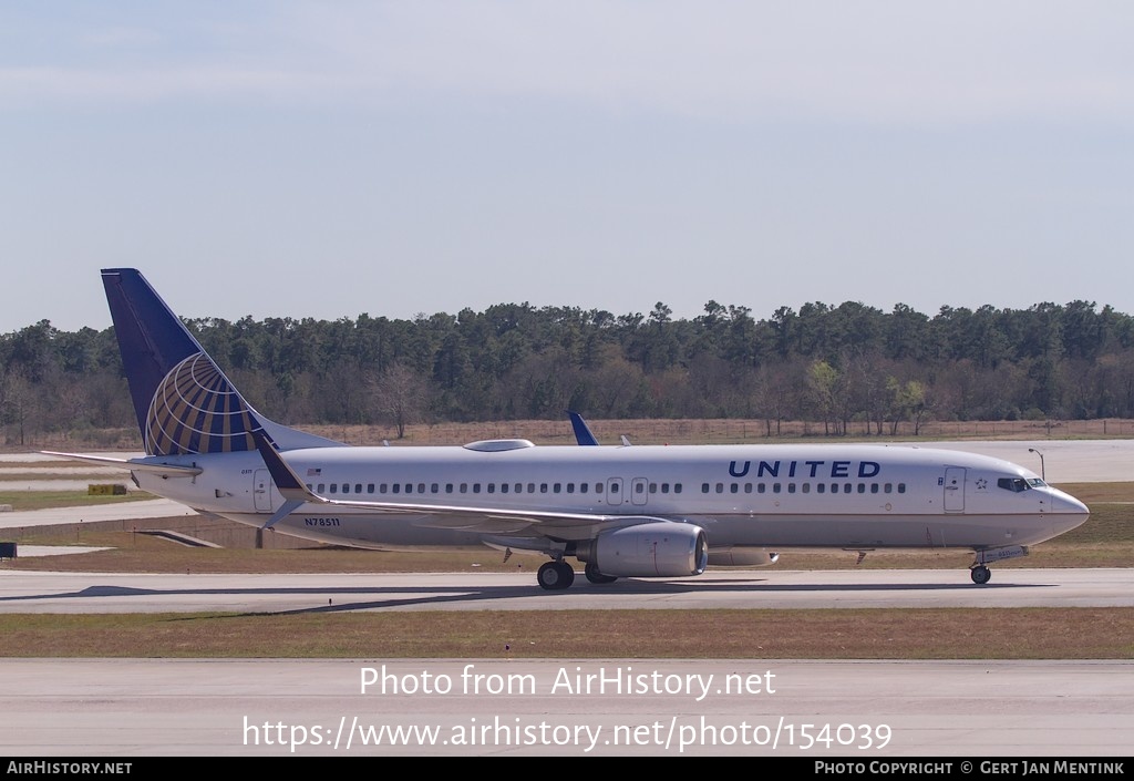 Aircraft Photo of N78511 | Boeing 737-824 | United Airlines | AirHistory.net #154039