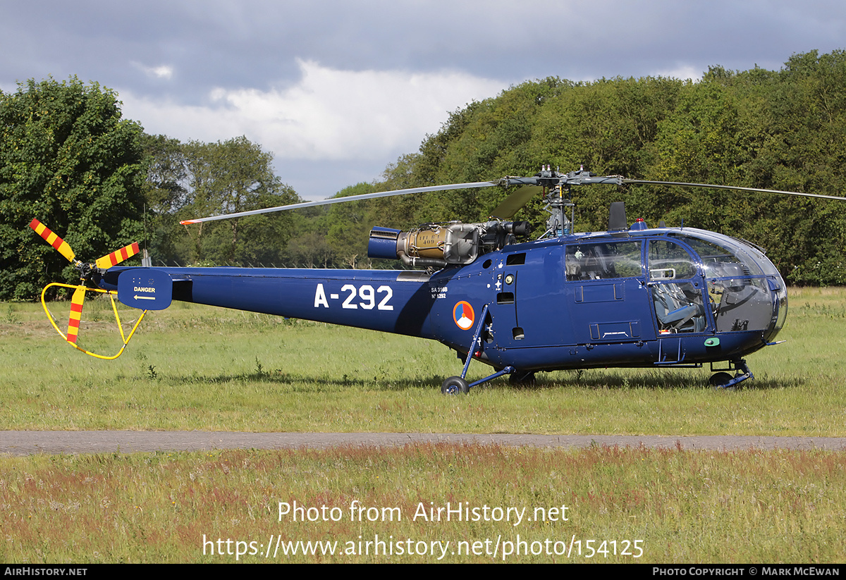 Aircraft Photo of A-292 | Sud SA-316B Alouette III | Netherlands - Air Force | AirHistory.net #154125