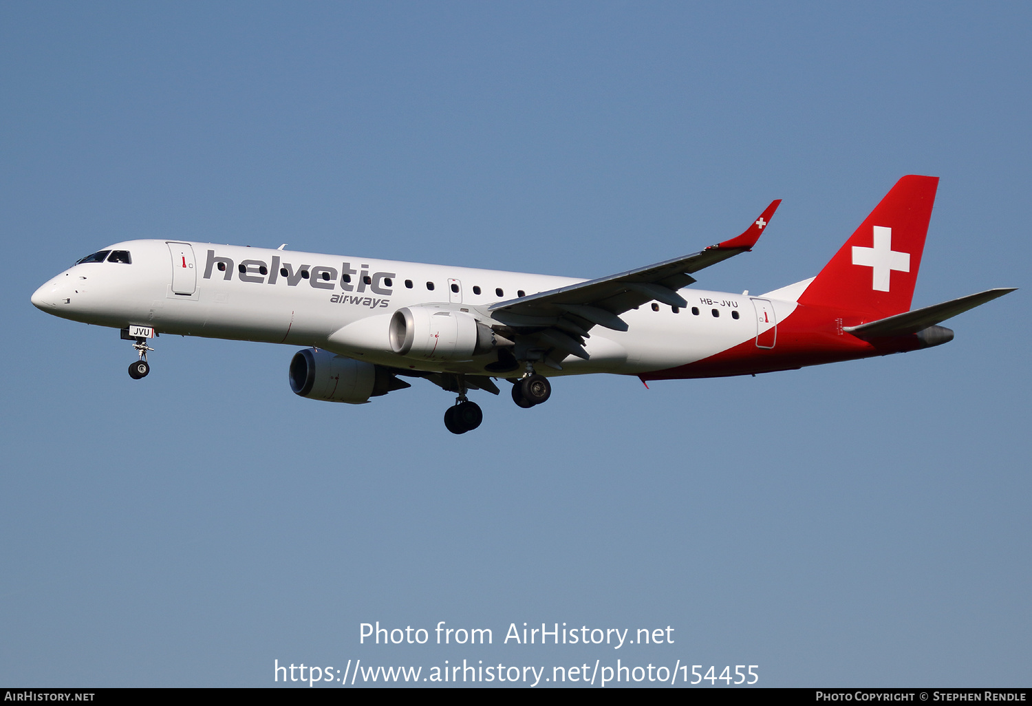 Aircraft Photo of HB-JVU | Embraer 190LR (ERJ-190-100LR) | Helvetic Airways | AirHistory.net #154455