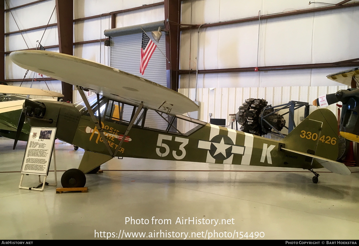 Aircraft Photo of N1406V / 330426 | Piper J-3C-65 Cub | USA - Air Force | AirHistory.net #154490