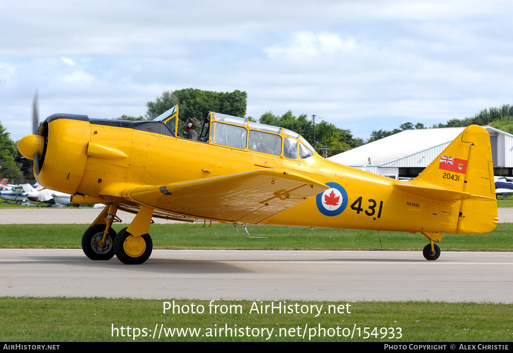 Aircraft Photo of N7431 / NX7431 / 20431 | North American T-6J Harvard Mk IV | Canada - Air Force | AirHistory.net #154933