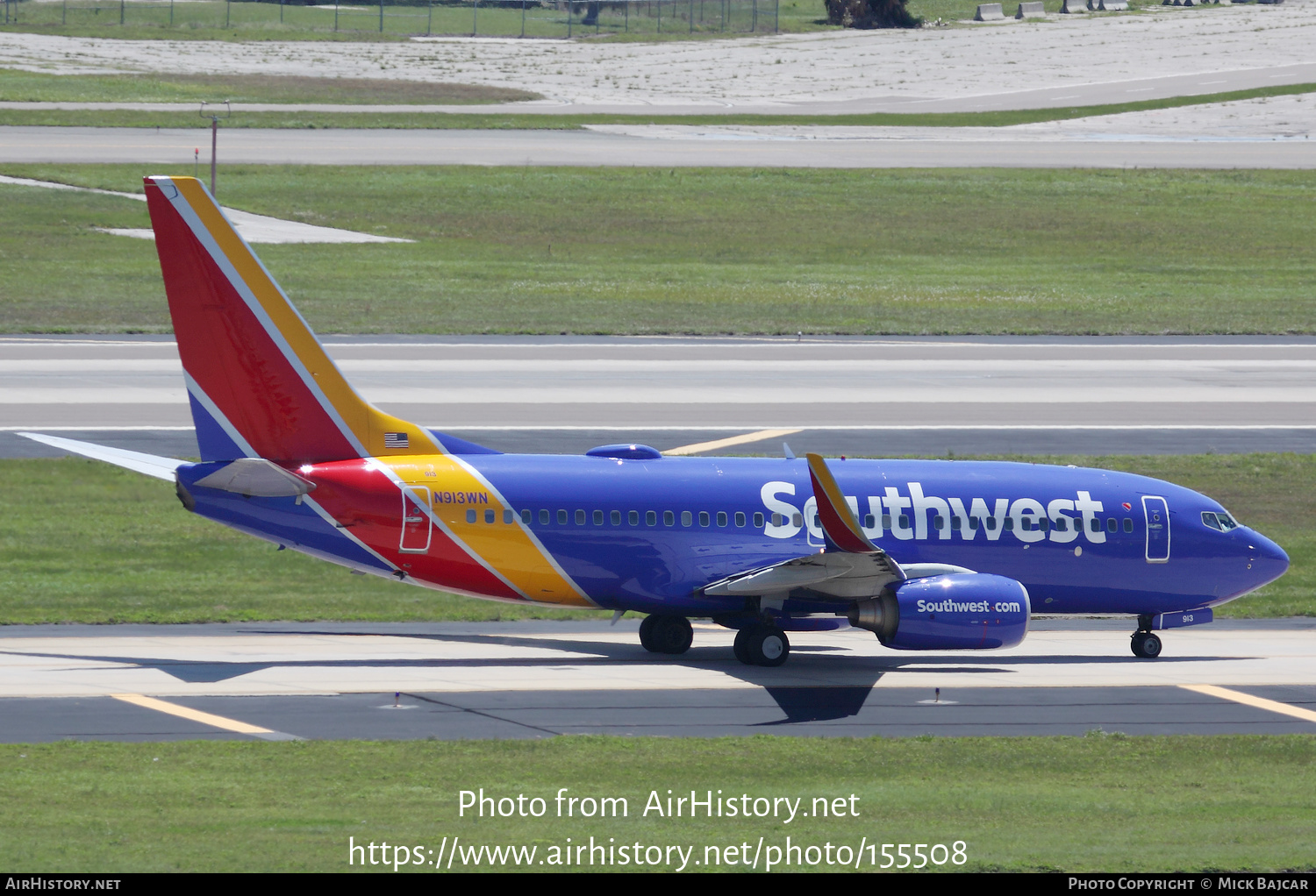 Aircraft Photo of N913WN | Boeing 737-7H4 | Southwest Airlines | AirHistory.net #155508