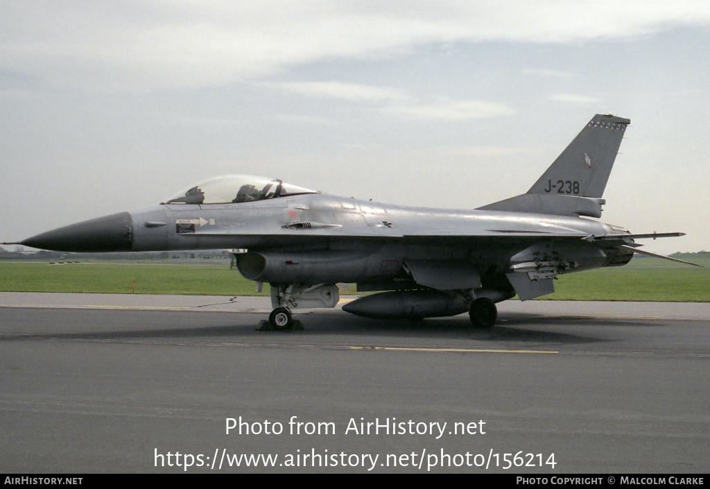 Aircraft Photo of J-238 | General Dynamics F-16A Fighting Falcon | Netherlands - Air Force | AirHistory.net #156214