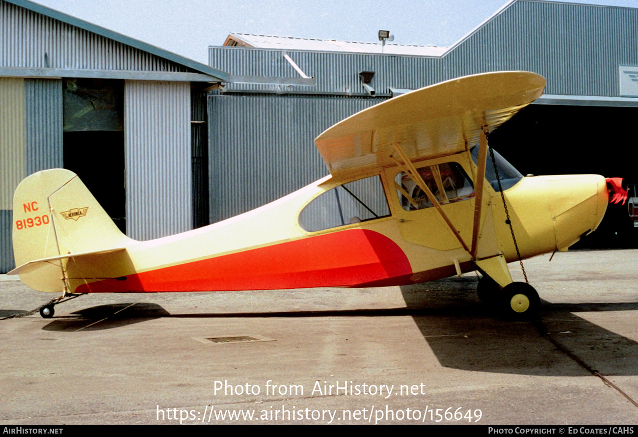 Aircraft Photo of N81930 / NC81930 | Aeronca 7AC Champion | AirHistory.net #156649