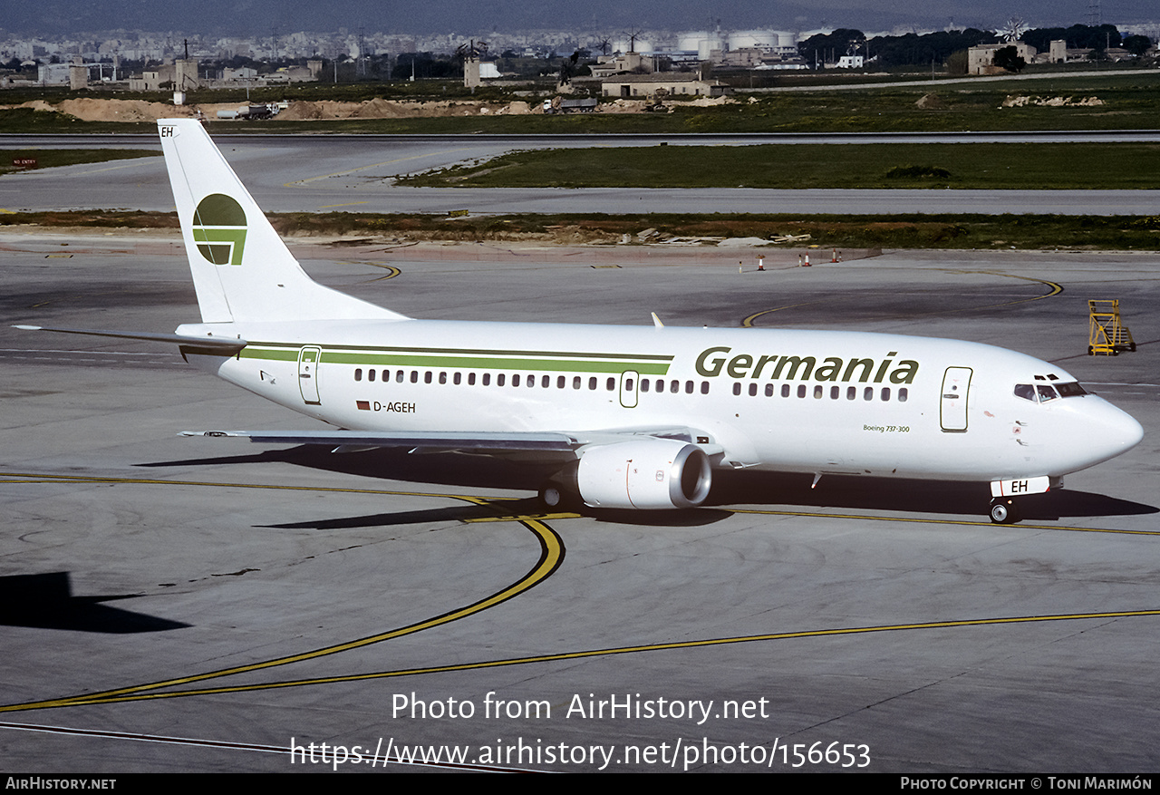 Aircraft Photo of D-AGEH | Boeing 737-3L9 | Germania | AirHistory.net #156653