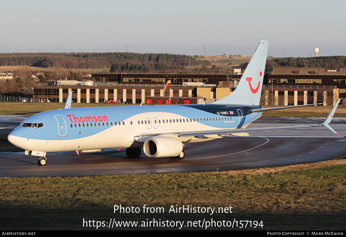 Aircraft Photo of G-TAWS | Boeing 737-8K5 | Thomson Airways | AirHistory.net #157194