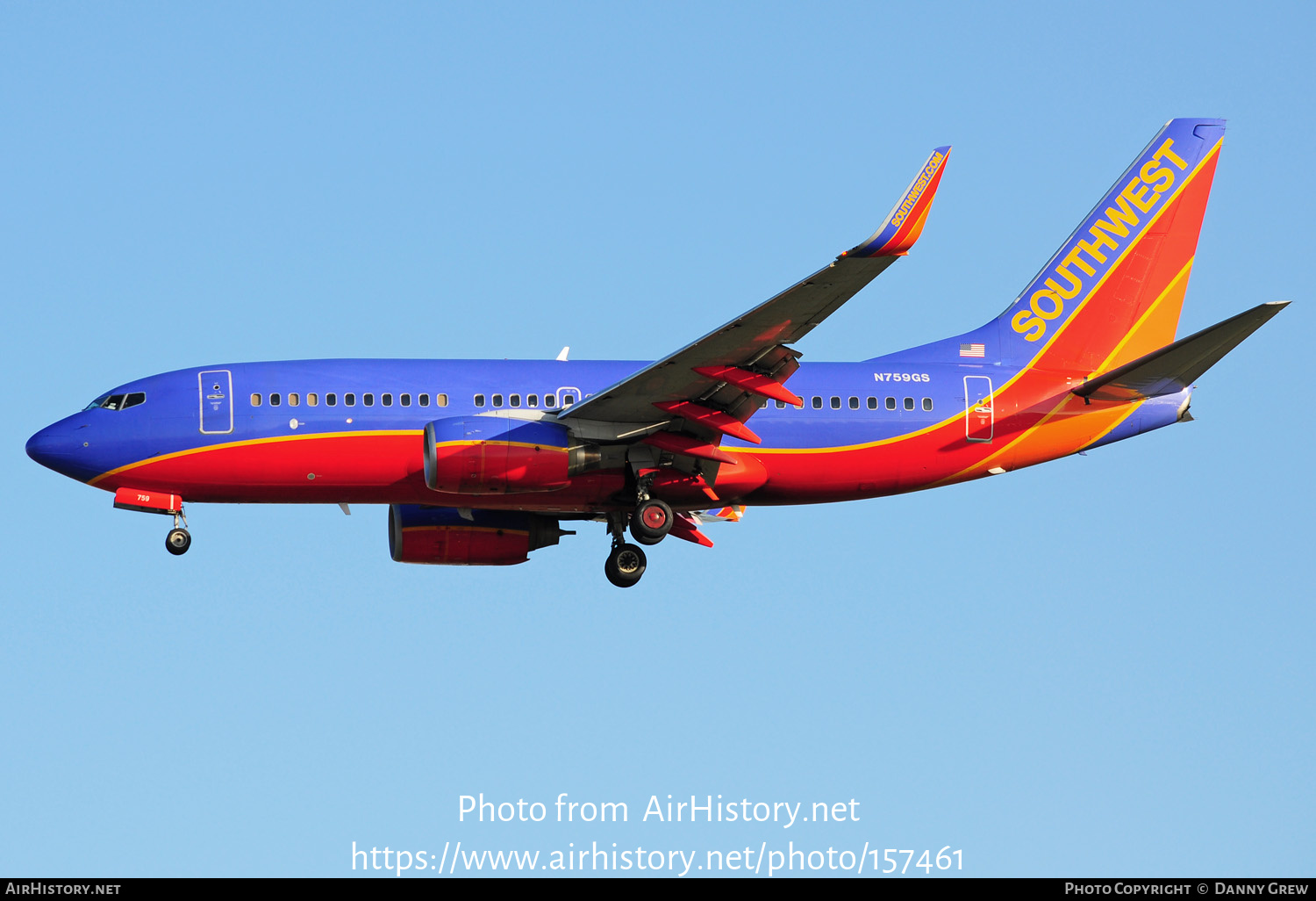 Aircraft Photo of N759GS | Boeing 737-7H4 | Southwest Airlines | AirHistory.net #157461