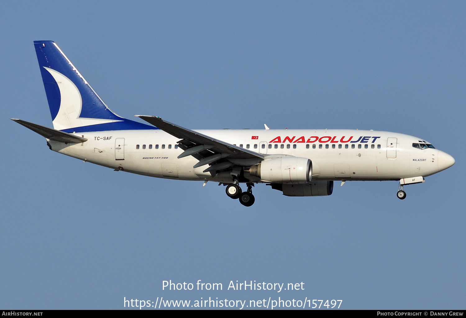 Aircraft Photo of TC-SAF | Boeing 737-73V | AnadoluJet | AirHistory.net #157497