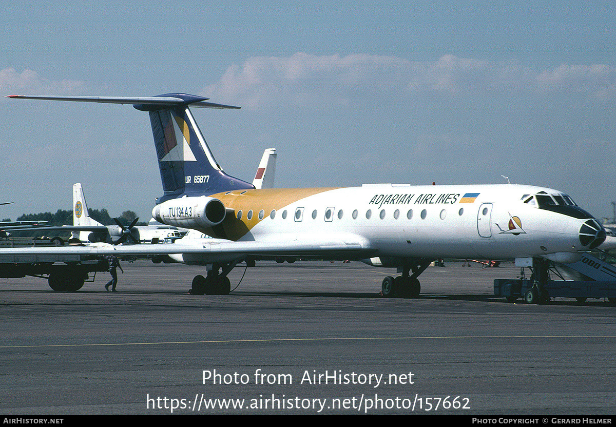 Aircraft Photo of UR-65877 | Tupolev Tu-134A-3 | Adjarian Airlines | AirHistory.net #157662