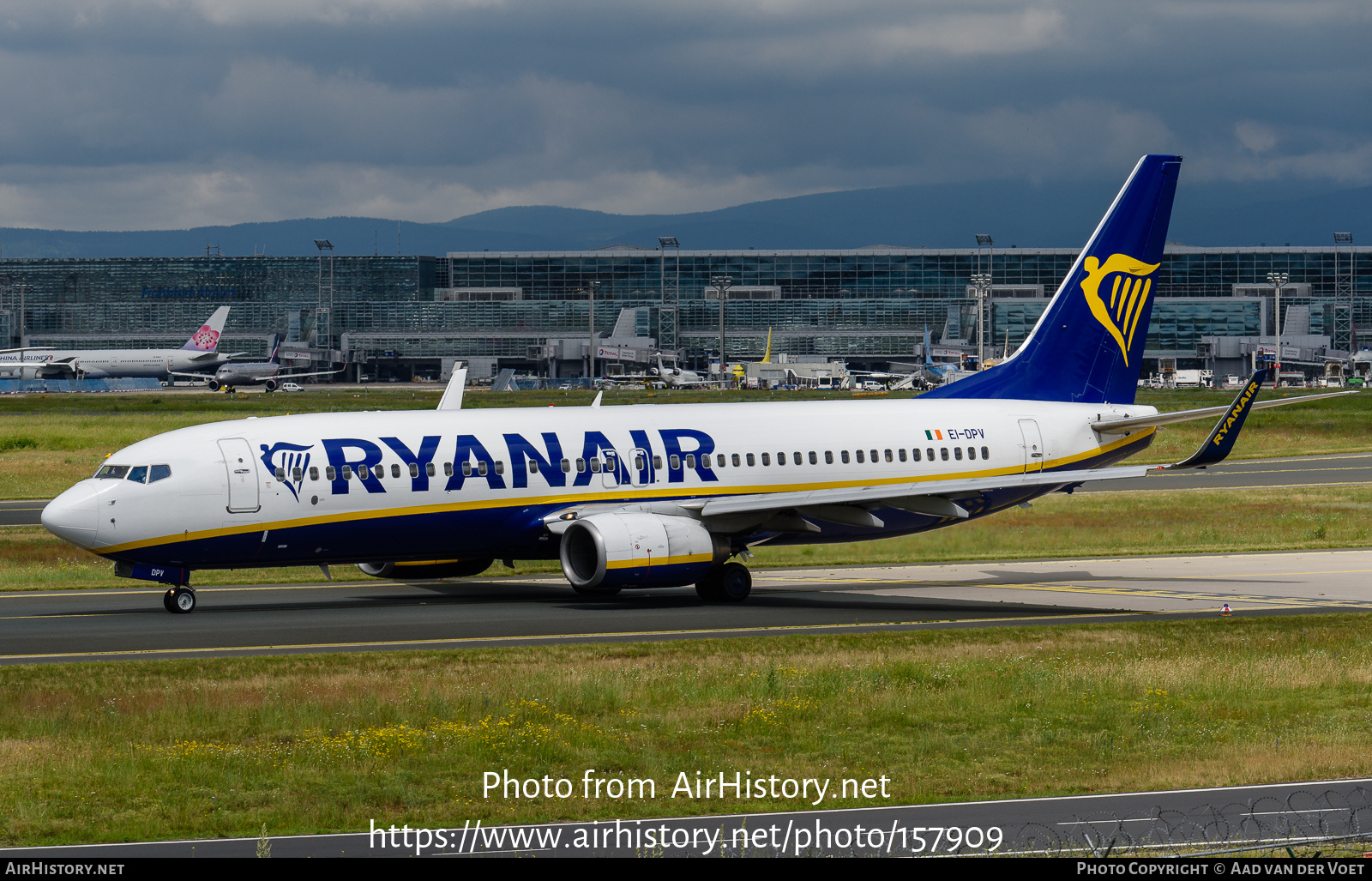 Aircraft Photo of EI-DPV | Boeing 737-8AS | Ryanair | AirHistory.net #157909