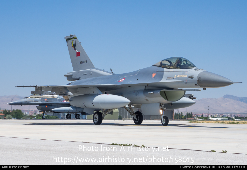 Aircraft Photo of 92-0015 | Lockheed F-16CG Fighting Falcon | Turkey - Air Force | AirHistory.net #158015