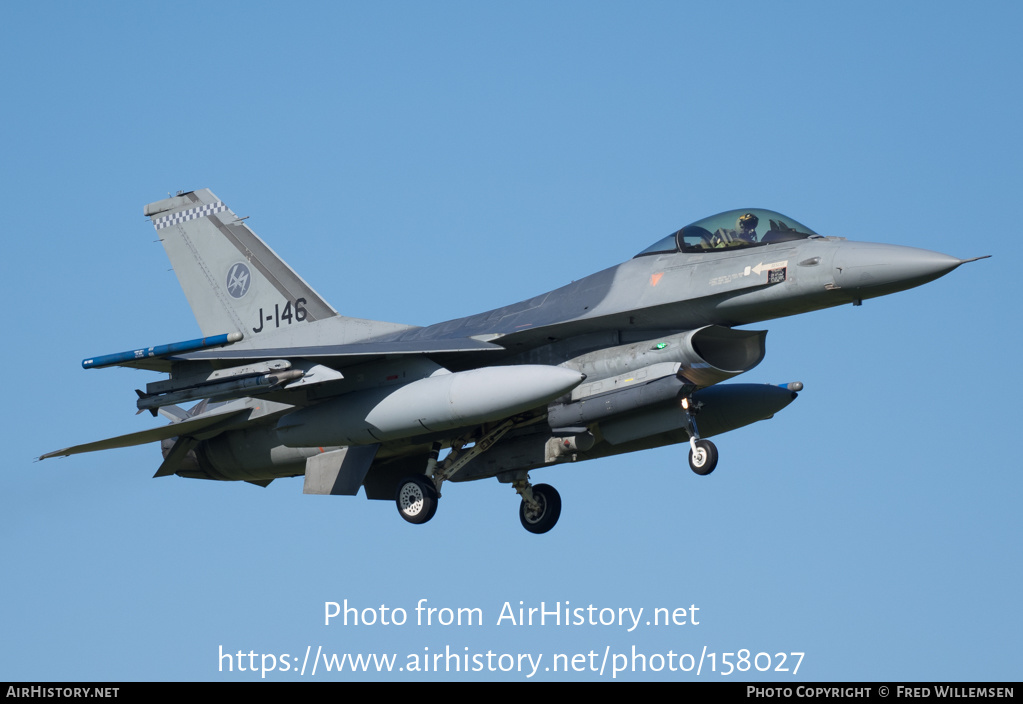 Aircraft Photo of J-146 | General Dynamics F-16AM Fighting Falcon | Netherlands - Air Force | AirHistory.net #158027