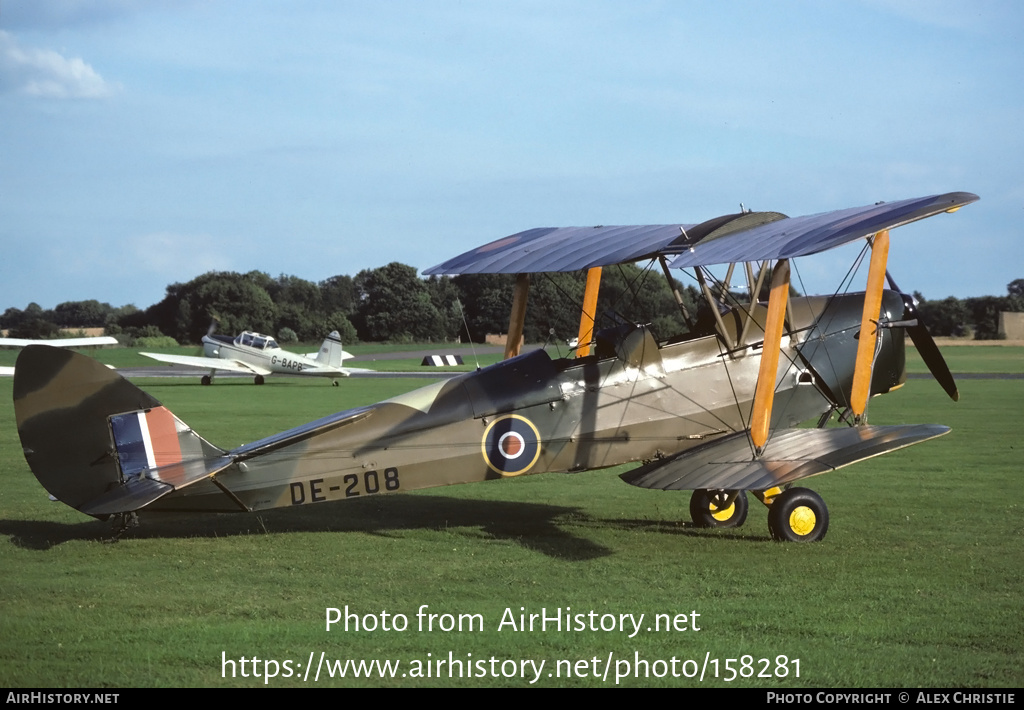 Aircraft Photo of G-AGYU / DE208 | De Havilland D.H. 82A Tiger Moth II | UK - Air Force | AirHistory.net #158281