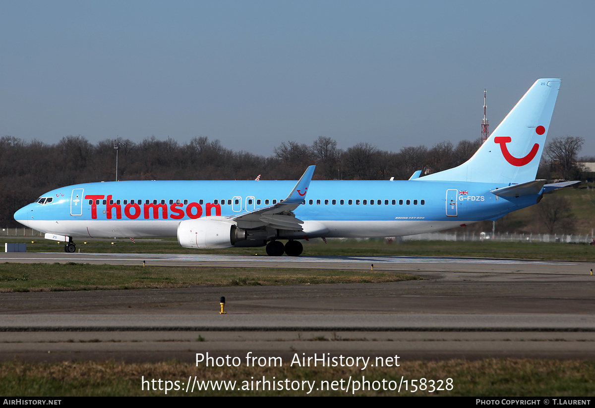 Aircraft Photo of G-FDZS | Boeing 737-8K5 | Thomson Airways | AirHistory.net #158328