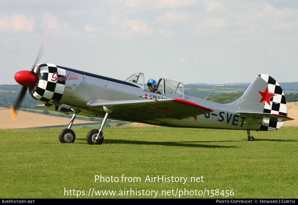 Aircraft Photo of G-SVET | Yakovlev Yak-50 | Soviet Union - Air Force | AirHistory.net #158456