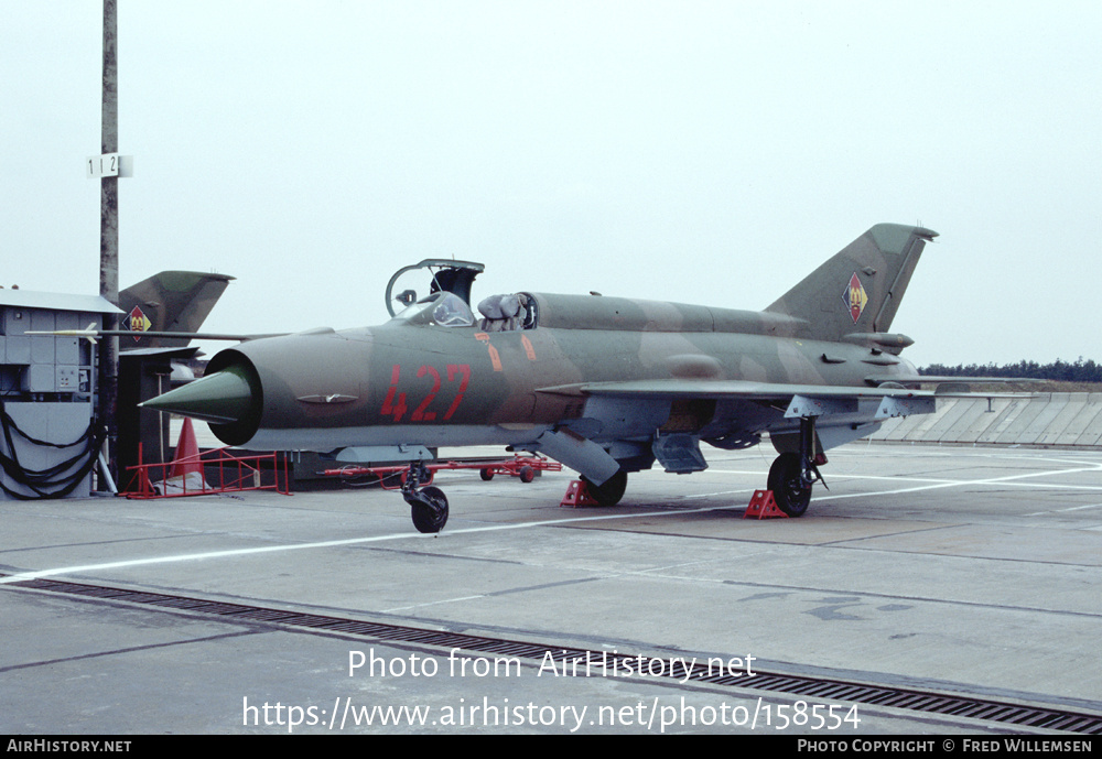 Aircraft Photo of 427 | Mikoyan-Gurevich MiG-21MF | East Germany - Air Force | AirHistory.net #158554