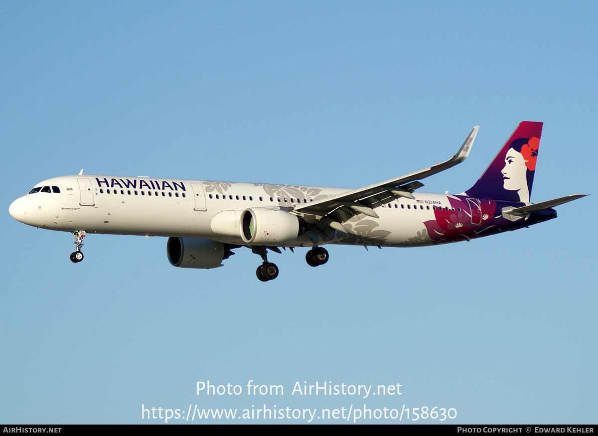 Aircraft Photo of N214HA | Airbus A321-271N | Hawaiian Airlines | AirHistory.net #158630