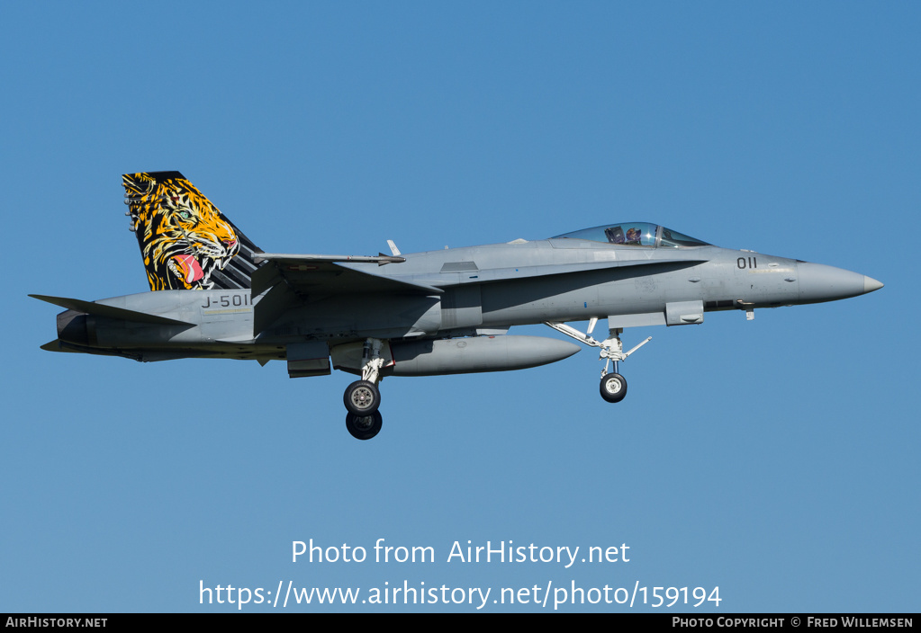 Aircraft Photo of J-5011 | McDonnell Douglas F/A-18C Hornet | Switzerland - Air Force | AirHistory.net #159194