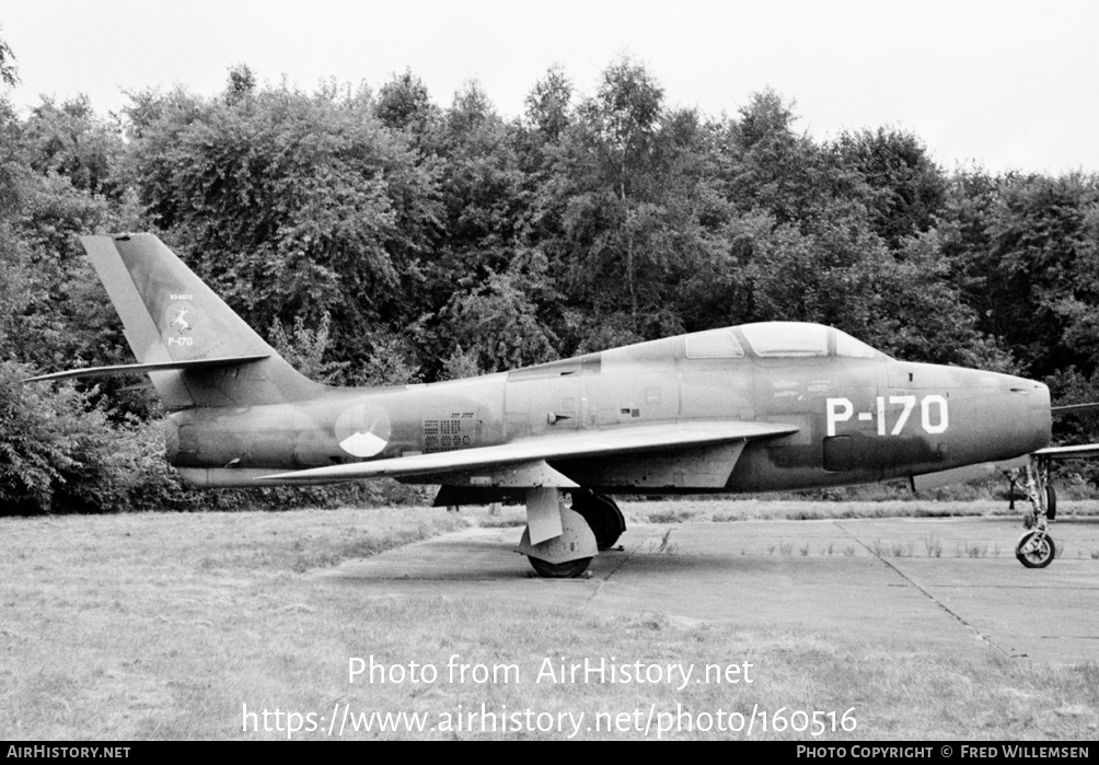 Aircraft Photo of P-170 / 53-6673 | Republic F-84F Thunderstreak | Netherlands - Air Force | AirHistory.net #160516