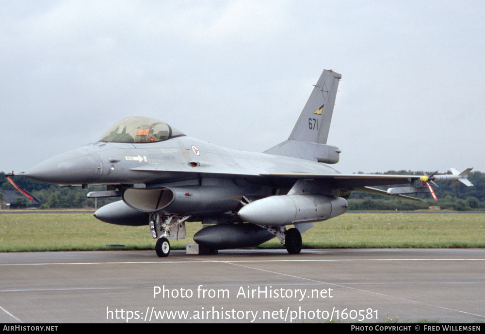 Aircraft Photo of 671 | General Dynamics F-16AM Fighting Falcon | Norway - Air Force | AirHistory.net #160581