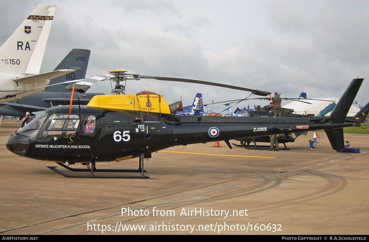 Aircraft Photo of ZJ265 | Eurocopter AS-350BB Squirrel HT1 | UK - Air Force | AirHistory.net #160632