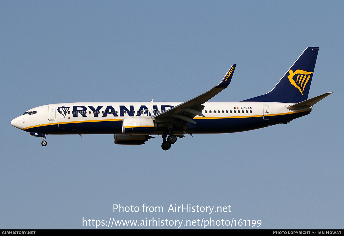 Aircraft Photo of EI-GSK | Boeing 737-800 | Ryanair | AirHistory.net #161199