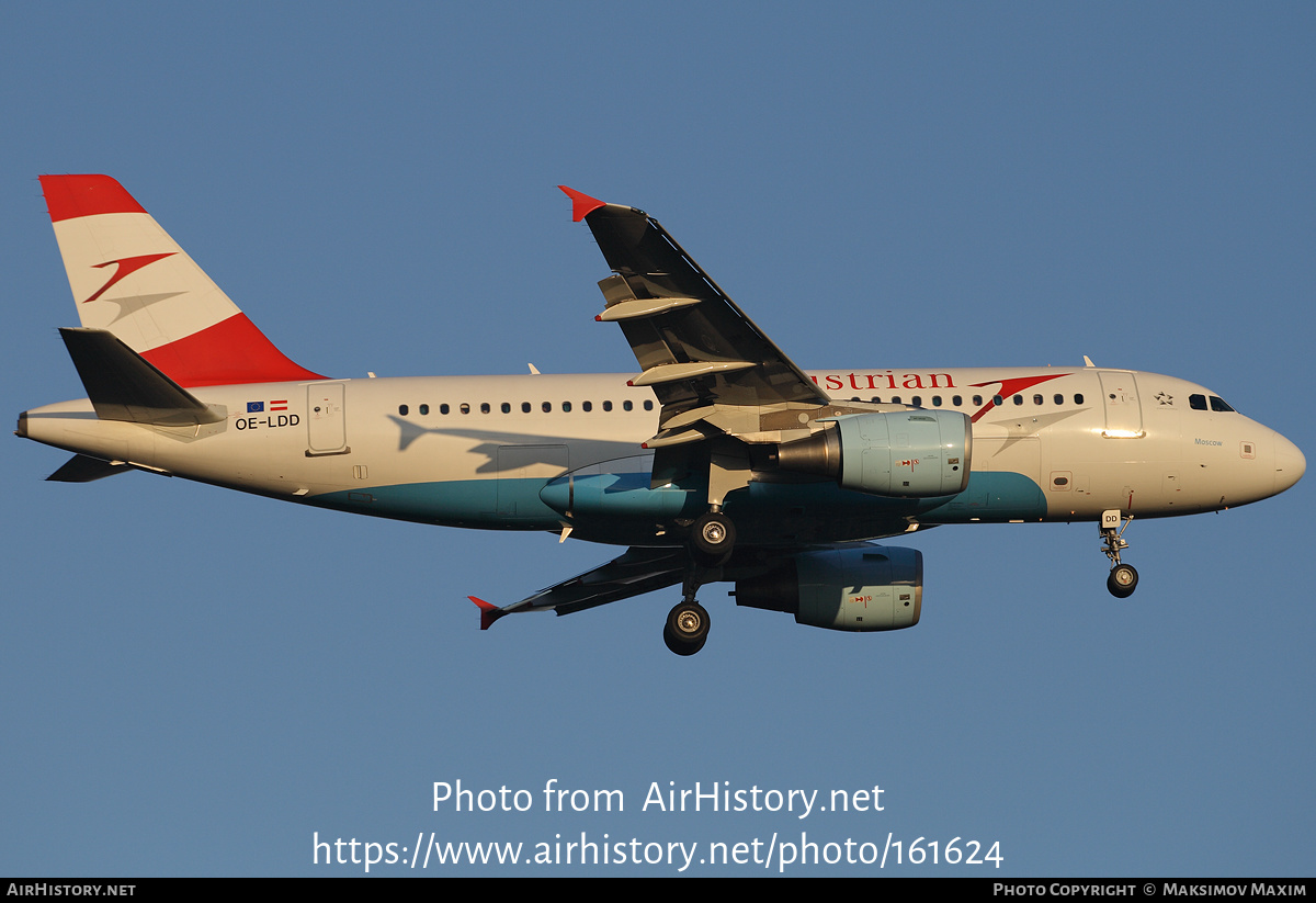 Aircraft Photo of OE-LDD | Airbus A319-112 | Austrian Airlines | AirHistory.net #161624