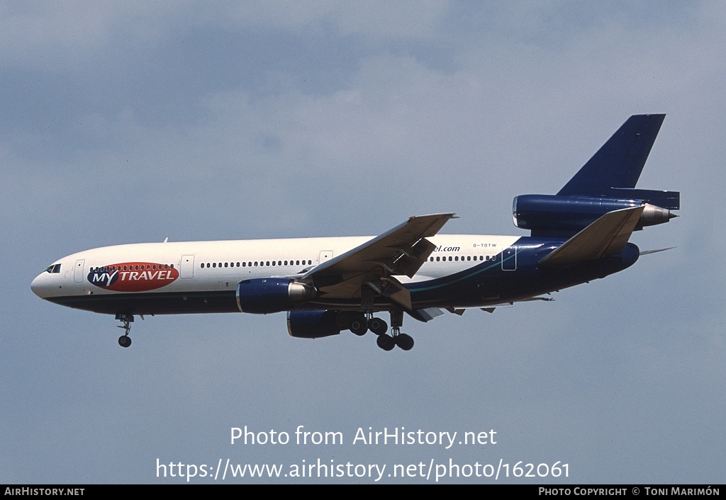 Aircraft Photo of G-TDTW | McDonnell Douglas DC-10-10 | MyTravel Airways | AirHistory.net #162061