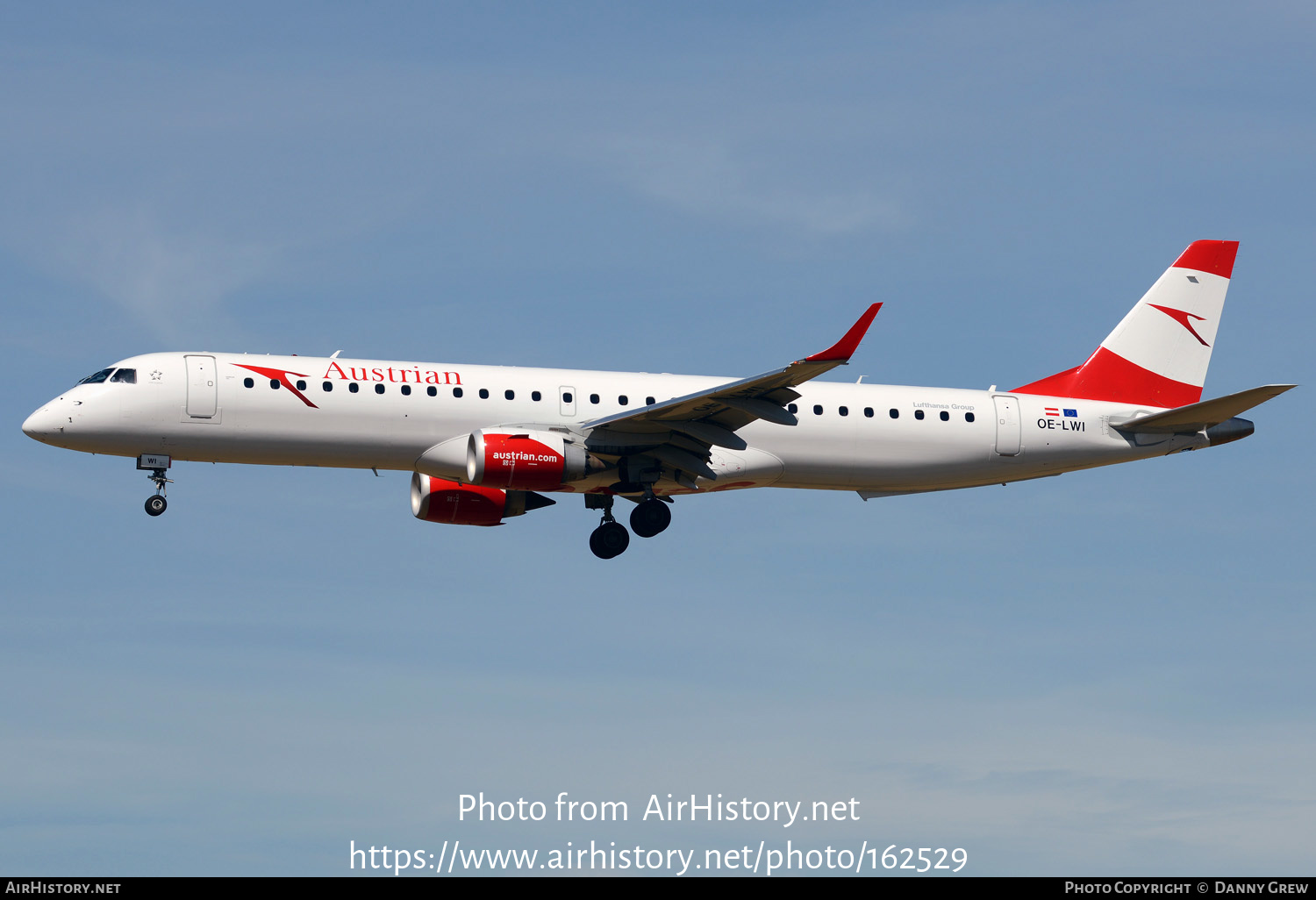 Aircraft Photo of OE-LWI | Embraer 195LR (ERJ-190-200LR) | Austrian Airlines | AirHistory.net #162529