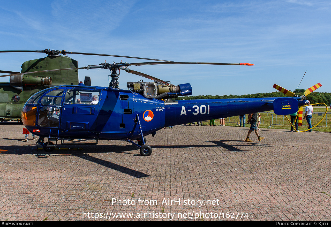 Aircraft Photo of A-301 | Sud SA-316B Alouette III | Netherlands - Air Force | AirHistory.net #162774