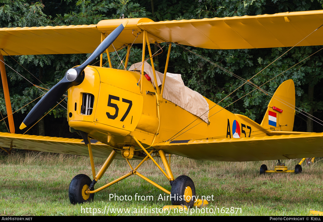 Aircraft Photo of PH-TYG / A-57 | De Havilland D.H. 82A Tiger Moth | Koninklijke Luchtmacht Historische Vlucht | Netherlands - Air Force | AirHistory.net #162871