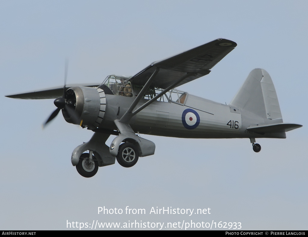 Aircraft Photo of C-FVZZ / 416 | Westland Lysander Mk.IIIA | Canada - Air Force | AirHistory.net #162933