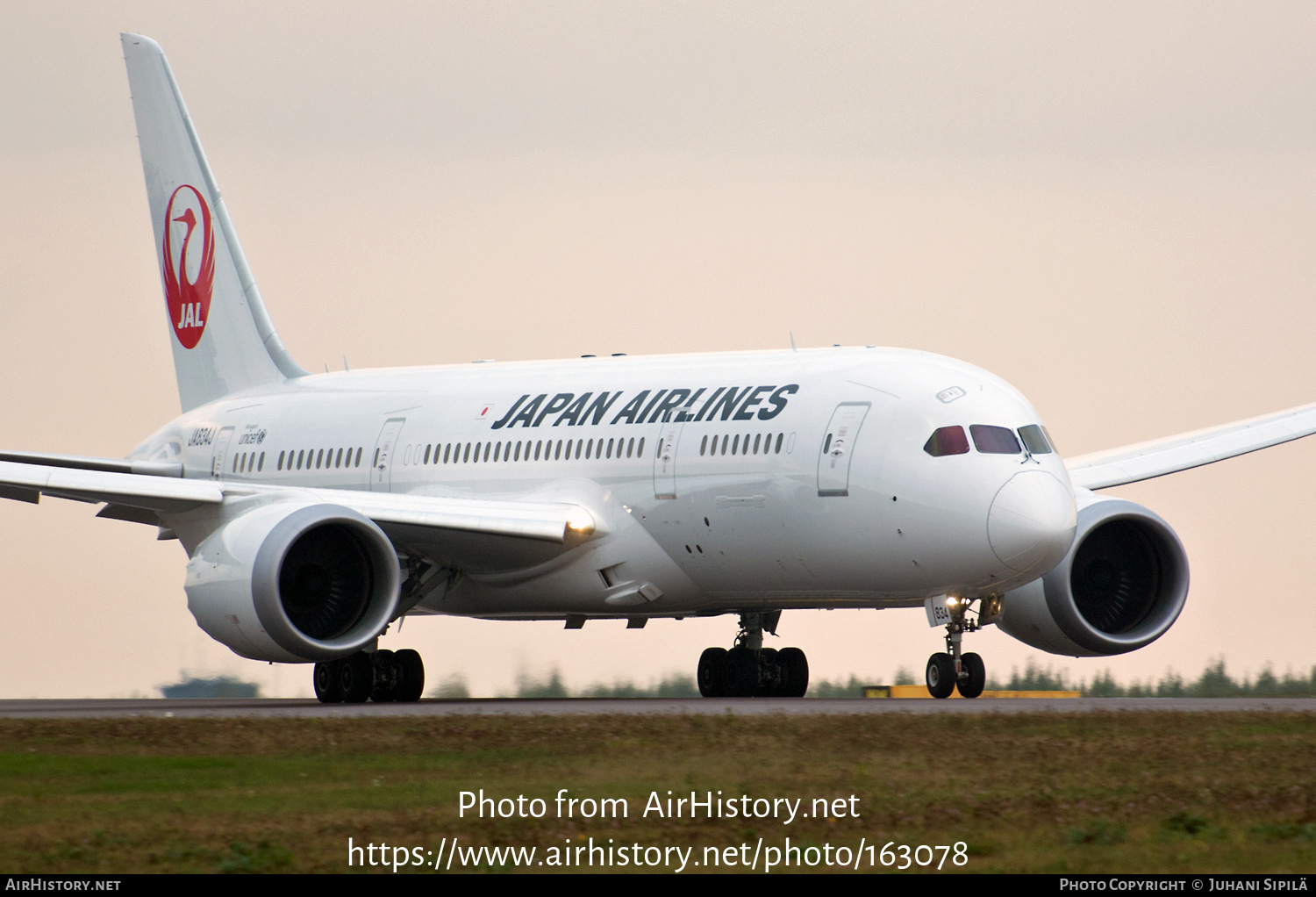 Aircraft Photo of JA834J | Boeing 787-8 Dreamliner | Japan Airlines - JAL | AirHistory.net #163078