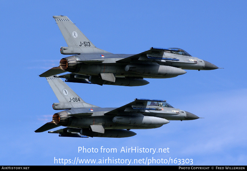 Aircraft Photo of J-513 | General Dynamics F-16AM Fighting Falcon | Netherlands - Air Force | AirHistory.net #163303