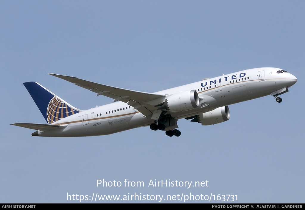 Aircraft Photo of N30913 | Boeing 787-8 Dreamliner | United Airlines | AirHistory.net #163731