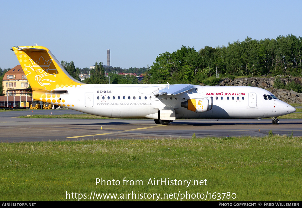 Aircraft Photo of SE-DSS | British Aerospace Avro 146-RJ100 | Malmö Aviation | AirHistory.net #163780