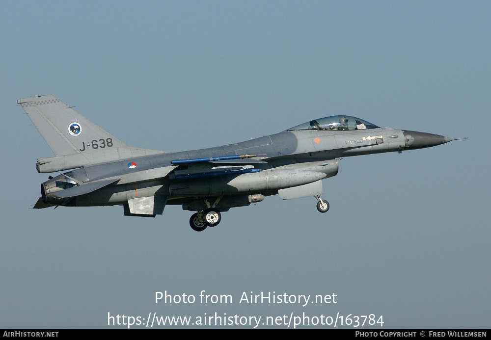 Aircraft Photo of J-638 | General Dynamics F-16AM Fighting Falcon | Netherlands - Air Force | AirHistory.net #163784